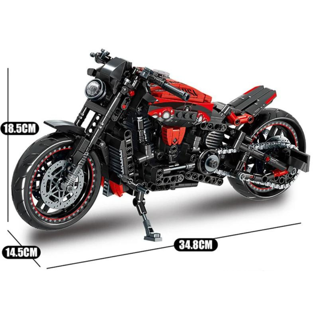 Motorcycle Cruiser Black & Red MultiBrickz
