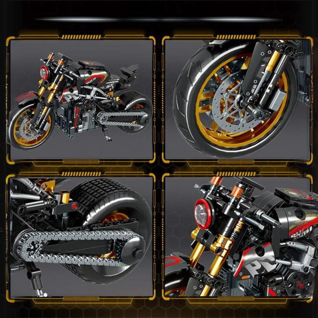 Motorcycle Cruiser Black & Gold MultiBrickz
