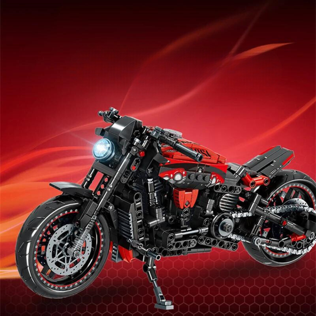 Motorcycle Cruiser Black & Red MultiBrickz