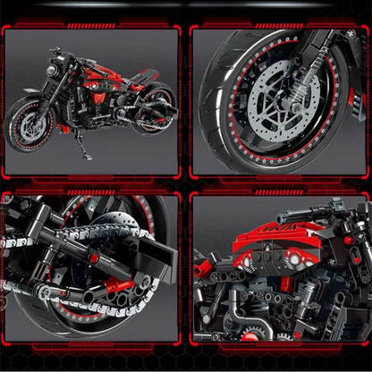 Motorcycle Cruiser Black & Red MultiBrickz